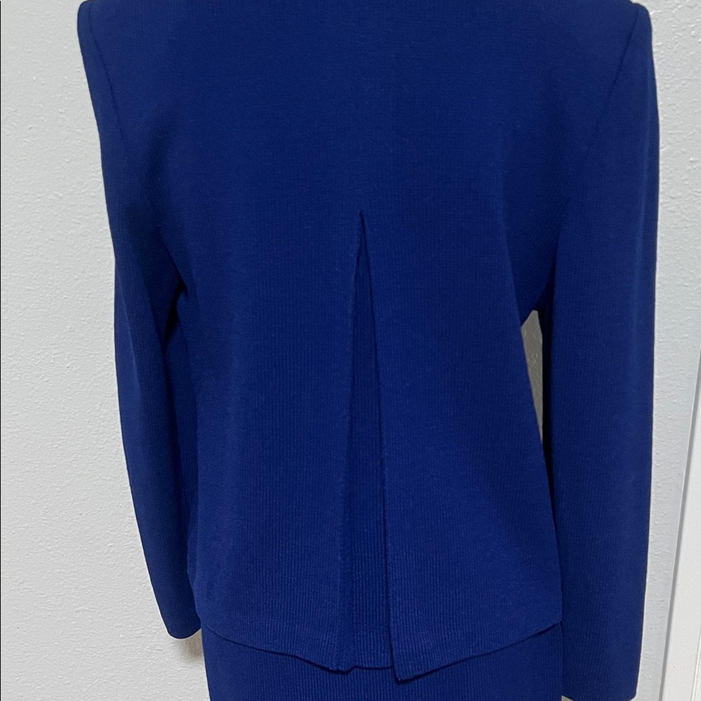 St. John Collection Vivid Blue Knit Suit – Skirt & Jacket - Picture 5 of 9